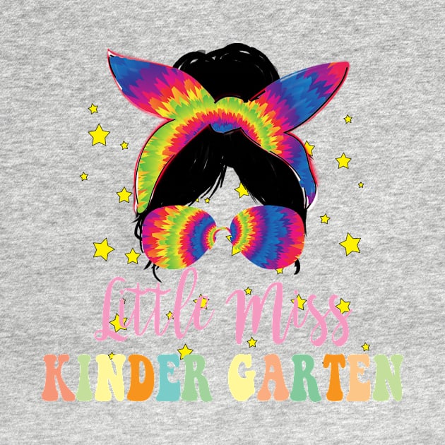 Little Miss Kindergarten Girl Back To School Groovy Retro Tie Dye by Spit in my face PODCAST